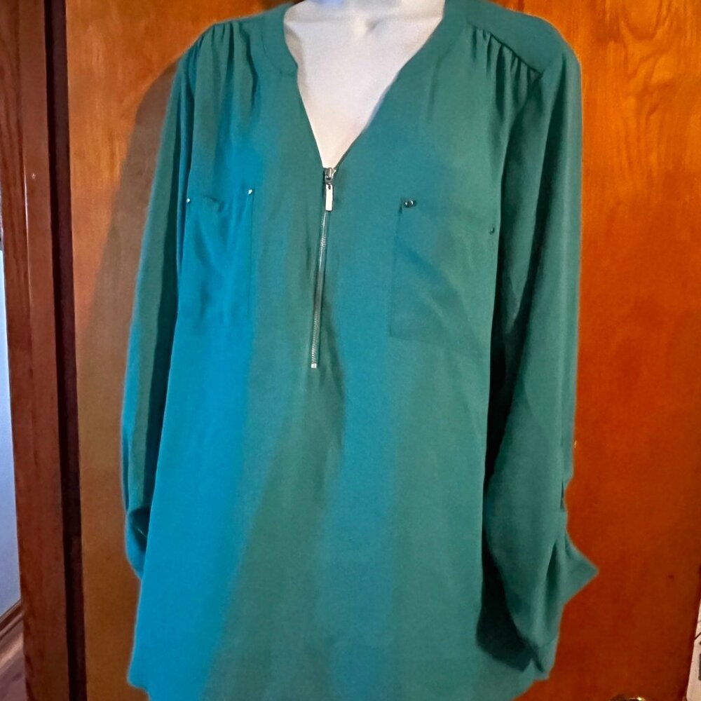 NWOT Apt 9 long-sleeve green blouse - XXL